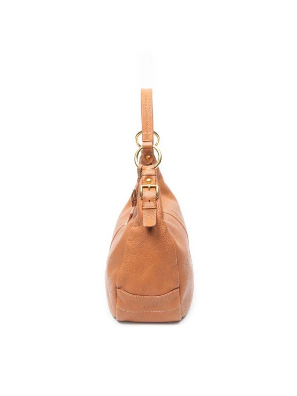 Prada Zip Top Hobo Brown Vitello Dyno